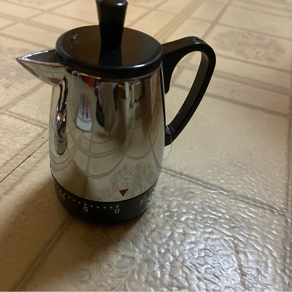 Decorative Stainless Steel and Black Kitchen kettle Timer